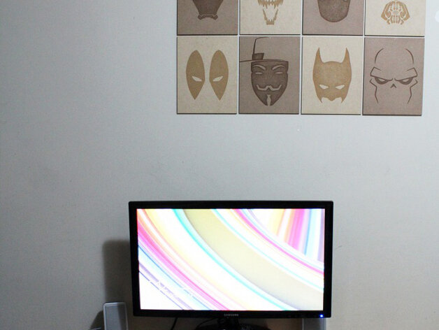 Intra απο ξύλο plywood 3mm-4mm πάχος - Μινιμαλιστικές αφίσες Superhero MDF Δίασταση 30x30 cm Intraeaxys-voq2dreo