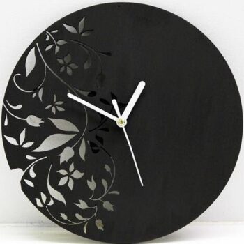 Intra απο ξύλο plywood 3mm-4mm πάχος - Floral Ρολόι Δίασταση 30x30 cm Intraeaxys-51rr8201 - Image 1