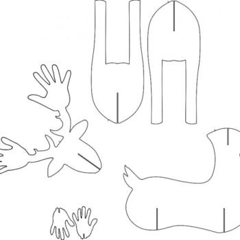 Intra απο ξύλο plywood 3mm-4mm πάχος - τρισδιάστατοι τάρανδοι Δίασταση 30x30 cm Intraeaxys-p7yek61q - Image 1