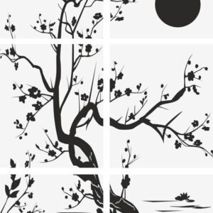 Intra απο ξύλο plywood 3mm-4mm πάχος - Μοτίβο αμμοβολής λουλουδιών σκηνικών Δίασταση 30x30 cm Intraeaxys-91jr2p7m