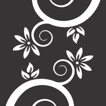 Intra απο ξύλο plywood 3mm-4mm πάχος - Διανυσματικά λουλούδια και στροβιλίζεται μαύρο Δίασταση 30x30 cm Intraeaxys-6o3emj1n - Image 1