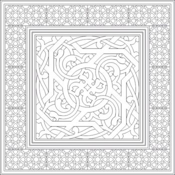 Intra απο ξύλο plywood 3mm-4mm πάχος - Ισλαμικό διανυσματικό αρχείο DWG τέχνης στολίδι Δίασταση 10x10 cm Intraeaxys-6o3q0j1n - Image 1