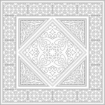 Intra απο ξύλο plywood 3mm-4mm πάχος - Αρχείο DWG με γεωμετρικό ισλαμικό σχέδιο τέχνης στολίδι Δίασταση 10x10 cm Intraeaxys-lopwn57w - Image 1