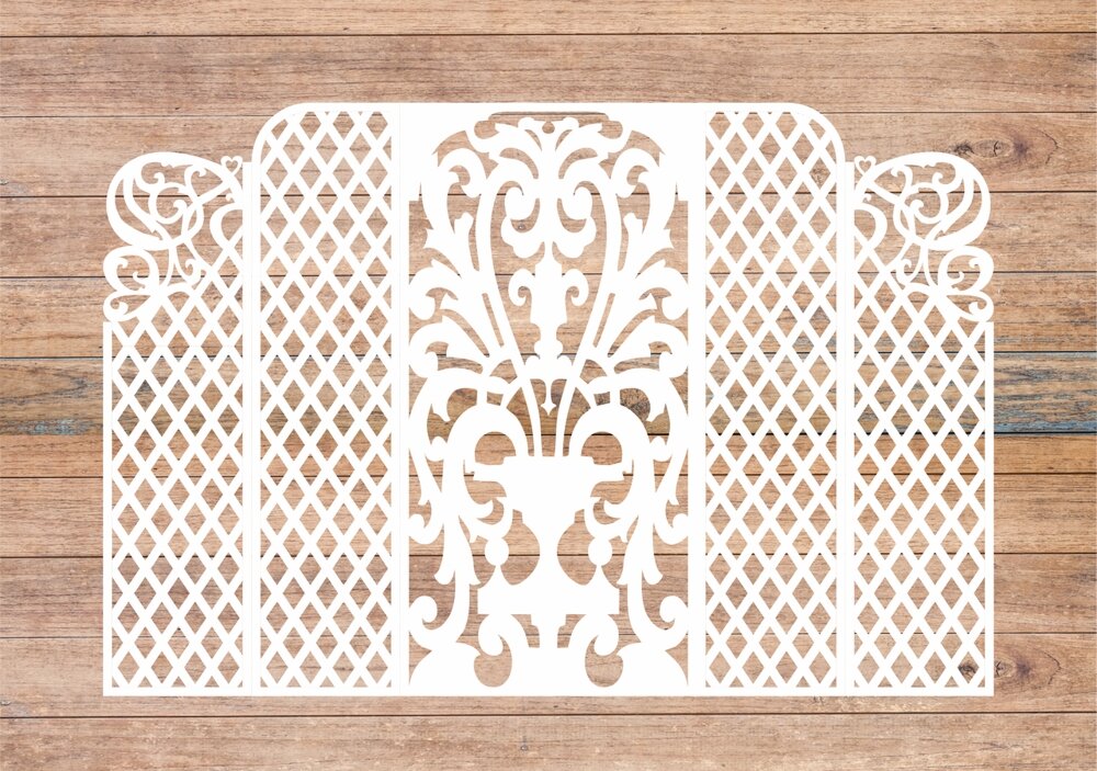 Intra απο ξύλο plywood 3mm-4mm πάχος - Οθόνη γάμου, Wedding Arch Cut Lase Δίασταση 30x30 cm Intraeaxys-d1ll4x1m