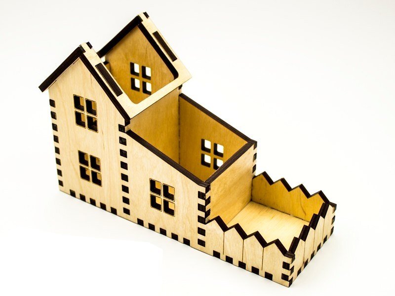 Intra απο ξύλο plywood 3mm-4mm πάχος - Αρχείο PDF του House Shape Desk Organizer Δίασταση 40x50 cm Intraeaxys-lopy0xow