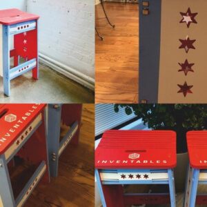 Intra απο ξύλο plywood 3mm-4mm πάχος - Σχέδια δρομολογητή CNC σκαμπό σε στυλ Σικάγο Δίασταση 30x30 cm Intraeaxys-joedem91