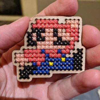 Intra απο ξύλο plywood 3mm-4mm πάχος - Mario Wooden Cross Stitch Shape Blank Δίασταση 30x30 cm Intraeaxys-yon0yrp7 - Image 1