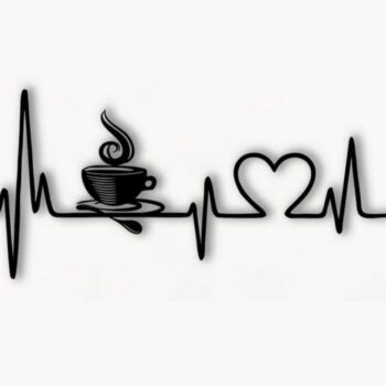 Intra απο ξύλο plywood 3mm-4mm πάχος - Coffee Heartbeat Lifeline Wall Art Δίασταση 30x30 cm Intraeaxys-joedzr91 - Image 1