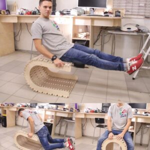 Intra απο ξύλο plywood 3mm-4mm πάχος - ting Yin and yang Σκαμπό Δίασταση 30x30 cm Intraeaxys-078ydnqo