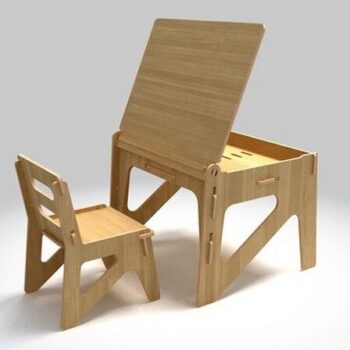 Intra απο ξύλο plywood 3mm-4mm πάχος - Γραφείο μελέτης ξύλου για παιδιά Δίασταση 30x30 cm Intraeaxys-67wl9km1 - Image 1