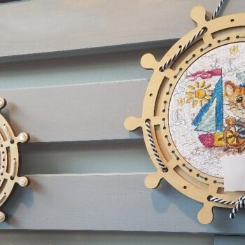 Intra απο ξύλο plywood 3mm-4mm πάχος - Διακόσμηση τοίχου με πλαίσιο τροχού πλοίου Nautical Δίασταση 30x30 cm Intraeaxys-r7vm8227 - Image 6