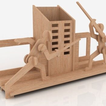 Intra απο ξύλο plywood 3mm-4mm πάχος - Παζλ 3D CNC 3mm για ξιφομαχία Δίασταση 30x30 cm Intraeaxys-eo4glyoj - Image 1