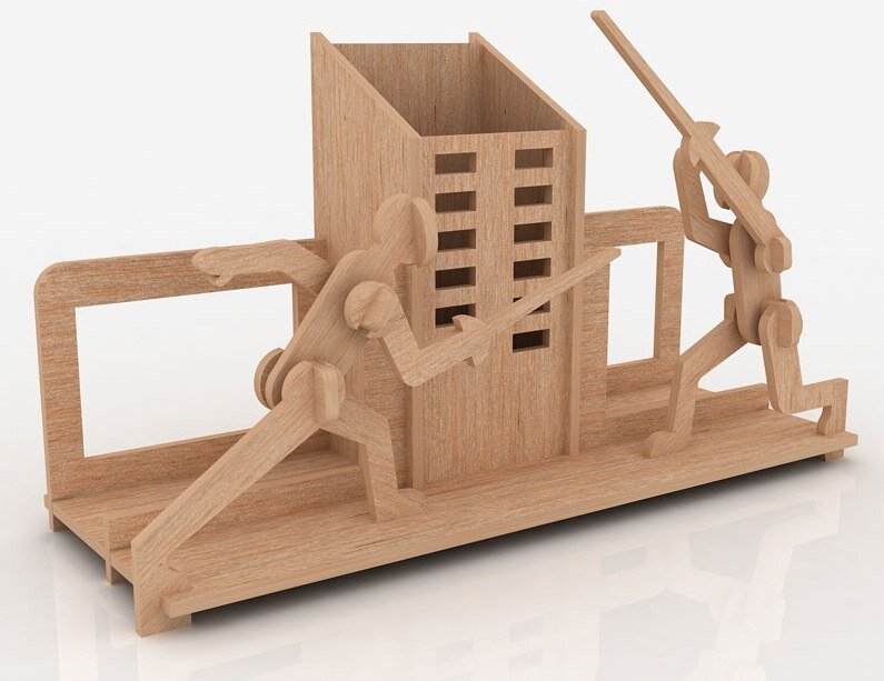 Intra απο ξύλο plywood 3mm-4mm πάχος - Παζλ 3D CNC 3mm για ξιφομαχία Δίασταση 30x30 cm Intraeaxys-eo4glyoj