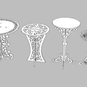 Intra απο ξύλο plywood 3mm-4mm πάχος - Σετ τραπεζιών διακόσμησης Δίασταση 30x30 cm Intraeaxys-6o3y45p7