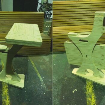 Intra απο ξύλο plywood 3mm-4mm πάχος - Παιδικό Ξύλινο Γραφείο με Προσαρτημένο Πάγκο Δίασταση 30x30 cm Intraeaxys-voq2lxdo - Image 1