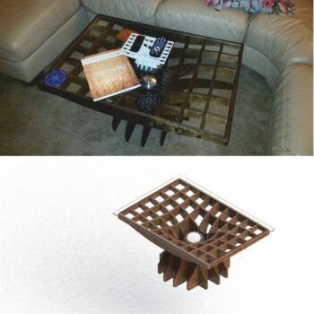 Intra απο ξύλο plywood 3mm-4mm πάχος - Τραπέζι σαλονιού Δίασταση 30x30 cm Intraeaxys-pok3vg37 - Image 1