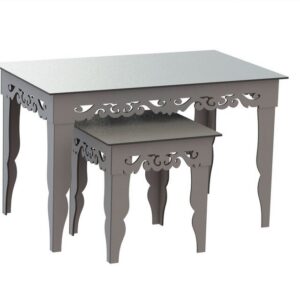 Intra απο ξύλο plywood 3mm-4mm πάχος - ting Ζεύγος Φωλιασμένων Τραπεζών Δίασταση 30x30 cm Intraeaxys-d1lv28zo