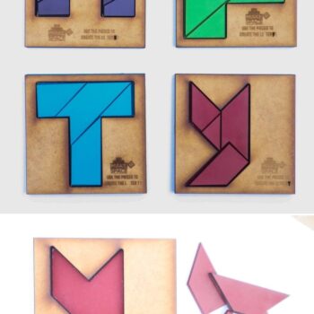 Intra απο ξύλο plywood 3mm-4mm πάχος - Brain Teaser Puzzle για Παιδιά Δίασταση 30x30 cm Intraeaxys-eoxldj4o - Image 1