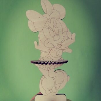 Intra απο ξύλο plywood 3mm-4mm πάχος - Θήκη χαρτοπετσέτας Minnie Mouse Δίασταση 30x30 cm Intraeaxys-pok3py97 - Image 1