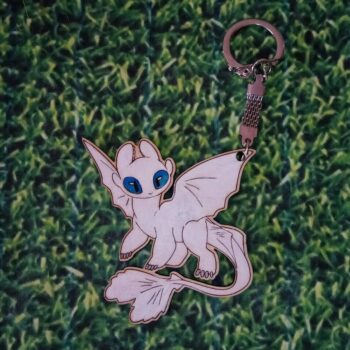 Intra απο ξύλο plywood 3mm-4mm πάχος - Μπρελόκ Toothless Nightfury White Fury Δίασταση 5x5 cm Intraeaxys-6o3yn2p7 - Image 1