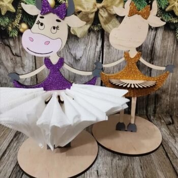 Intra απο ξύλο plywood 3mm-4mm πάχος - Χαριτωμένη θήκη χαρτοπετσέτας κούκλας Δίασταση 30x30 cm Intraeaxys-91jdnj51 - Image 1