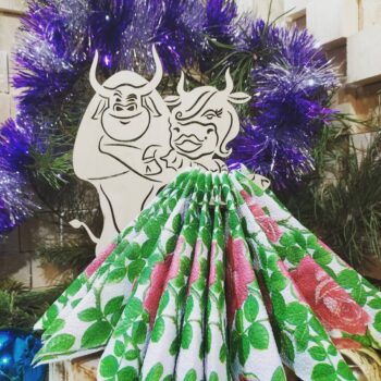 Intra απο ξύλο plywood 3mm-4mm πάχος - Κάτοχος χαρτοπετσέτας Ταύρος και η φίλη του Δίασταση 30x30 cm Intraeaxys-yon0lm27 - Image 3