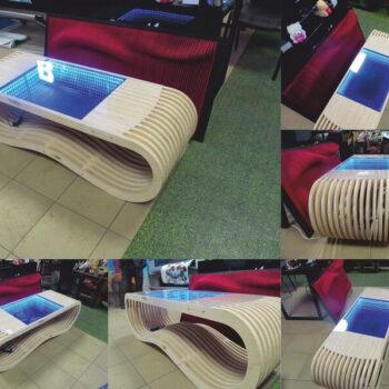 Intra απο ξύλο plywood 3mm-4mm πάχος - Μοντέρνο τραπέζι Δίασταση 30x30 cm Intraeaxys-d1lv2jzo - Image 1