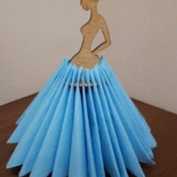 Intra απο ξύλο plywood 3mm-4mm πάχος - Θήκη χαρτοπετσέτας για κορίτσι Δίασταση 30x30 cm Intraeaxys-078ylzjo - Image 1