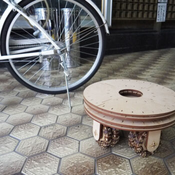 Intra απο ξύλο plywood 3mm-4mm πάχος - Σκαμπό τροχού Δίασταση 30x30 cm Intraeaxys-joedeg81 - Image 1