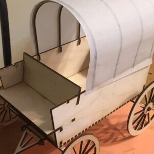 Intra απο ξύλο plywood 3mm-4mm πάχος - ting 3D Puzzle Covered Wagon Δίασταση 30x30 cm Intraeaxys-r7vm5k57