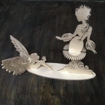 Intra απο ξύλο plywood 3mm-4mm πάχος - Θήκη χαρτοπετσέτας Fairies Δίασταση 30x30 cm Intraeaxys-67wldpw1 - Image 1