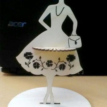 Intra απο ξύλο plywood 3mm-4mm πάχος - Μόδα θήκη χαρτοπετσέτας Lady Δίασταση 30x30 cm Intraeaxys-67wl4lm1 - Image 1