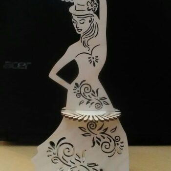 Intra απο ξύλο plywood 3mm-4mm πάχος - Dancing Lady Napkin Holder Δίασταση 30x30 cm Intraeaxys-qomm20ko - Image 1
