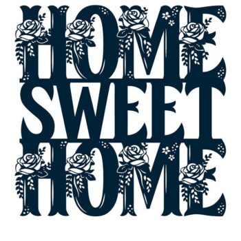 Intra απο ξύλο plywood 3mm-4mm πάχος - Floral Home Sweet Home σημάδι Δίασταση 30x30 cm Intraeaxys-p7ym8nr7 - Image 1