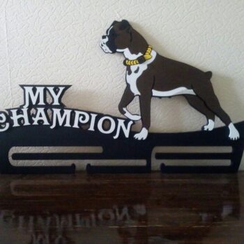 Intra απο ξύλο plywood 3mm-4mm πάχος - Πρότυπο κατόχου μεταλλίων μπουλντόγκ Δίασταση 30x30 cm Intraeaxys-joed0ld1 - Image 1