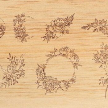 Intra απο ξύλο plywood 3mm-4mm πάχος - Πρότυπα λουλουδιών χάραξης λέιζερ Δίασταση 30x30 cm Intraeaxys-voq25y6o - Image 1