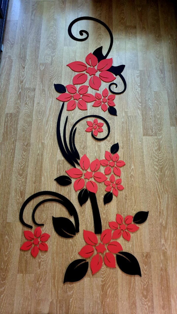 Intra απο ξύλο plywood 3mm-4mm πάχος - Λουλούδια για διακόσμηση Δίασταση 30x30 cm Intraeaxys-eo20k8m7