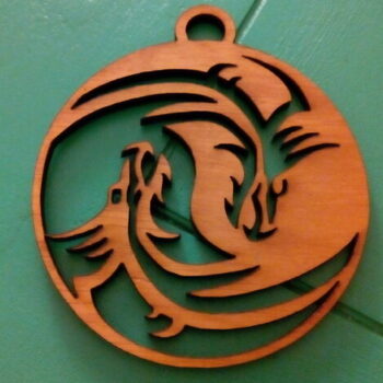 Intra απο ξύλο plywood 3mm-4mm πάχος - Δράκος Γιν Γιανγκ Δίασταση 30x30 cm Intraeaxys-51rnv376 - Image 1