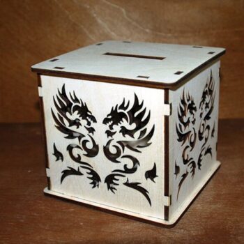 Intra απο ξύλο plywood 3mm-4mm πάχος - Dragon Piggy Bank Δίασταση 30x30 cm Intraeaxys-pok3rld7 - Image 1