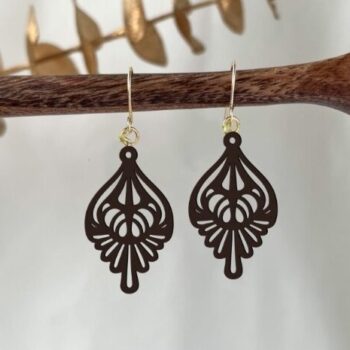 Intra απο ξύλο plywood 3mm-4mm πάχος - Fashion Teardown ελαφριά σκουλαρίκια Δίασταση 3x3 cm Intraeaxys-p7ymv967 - Image 1