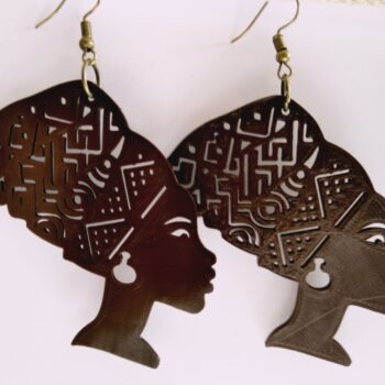 Intra απο ξύλο plywood 3mm-4mm πάχος - Σκουλαρίκια Queen Queen Δίασταση 3x3 cm Intraeaxys-eo4qg0d7 - Image 1