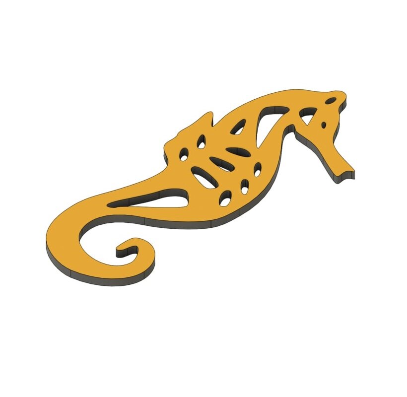 Intra απο ξύλο plywood 3mm-4mm πάχος - Σκουλαρίκια Ιππόκαμπος Δίασταση 3x3 cm Intraeaxys-p7ym6y57