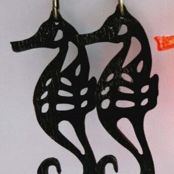 Intra απο ξύλο plywood 3mm-4mm πάχος - Σκουλαρίκια Ιππόκαμπος Δίασταση 3x3 cm Intraeaxys-p7ym6y57 - Image 3