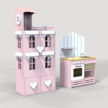 Intra απο ξύλο plywood 3mm-4mm πάχος - Σετ Κουζίνας για Παιδιά Δίασταση 30x30 cm Intraeaxys-eo209zl7 - Image 1