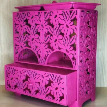 Intra απο ξύλο plywood 3mm-4mm πάχος - Ξύλινο τσαγιέρα με συρτάρια αποθήκευσης Δίασταση 30x30 cm Intraeaxys-pok3zvk7 - Image 1