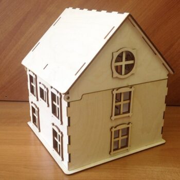 Intra απο ξύλο plywood 3mm-4mm πάχος - Κουμπαράς σε σχήμα Ξύλινου Σπίτι Δίασταση 40x50 cm Intraeaxys-91jd2ng1 - Image 5