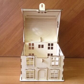 Intra απο ξύλο plywood 3mm-4mm πάχος - Κουμπαράς σε σχήμα Ξύλινου Σπίτι Δίασταση 40x50 cm Intraeaxys-91jd2ng1 - Image 6