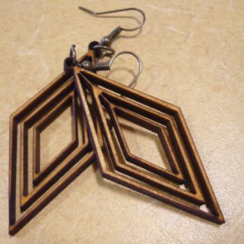 Intra απο ξύλο plywood 3mm-4mm πάχος - Ξύλινα Σκουλαρίκια Δίασταση 3x3 cm Intraeaxys-d1lvd3xo - Image 1