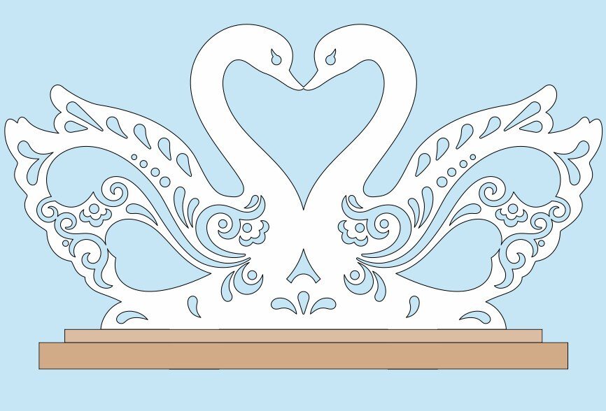 Intra απο ξύλο plywood 3mm-4mm πάχος - Αρχείο PDF Salfetnitsa Lebedi A4 Δίασταση 30x30 cm Intraeaxys-67w5rm72