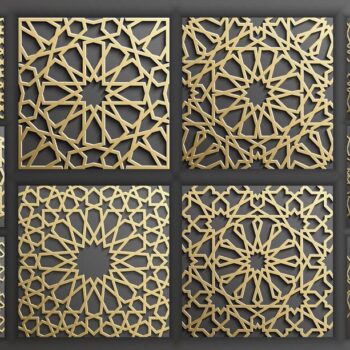 Intra απο ξύλο plywood 3mm-4mm πάχος - Ισλαμικό μοτίβο κυλίνδρων Δίασταση 30x30 cm Intraeaxys-zo94ve7k - Image 1